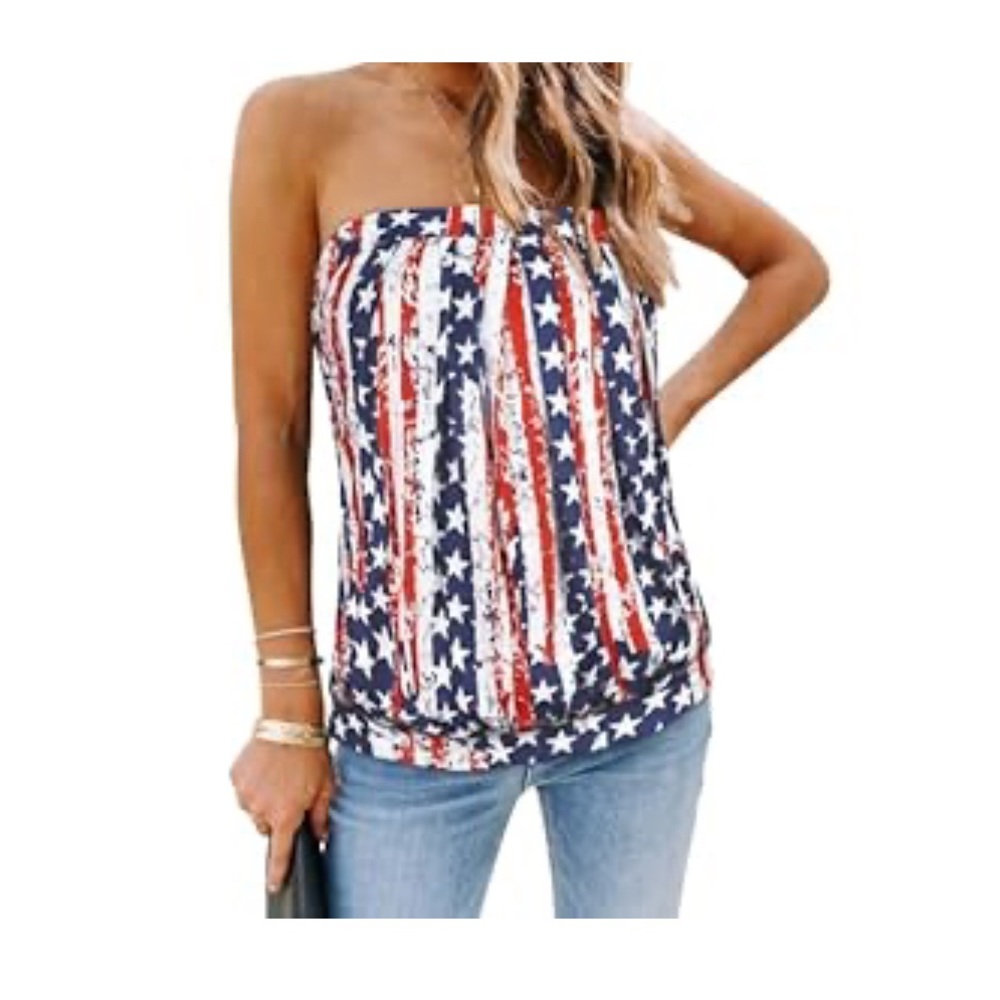 Women's Patriotic Strapless Top
